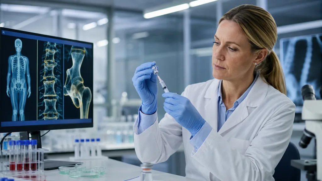 Representative image of bone health biologics research as GlycoNex’s SPD8 Phase III result puts denosumab biosimilar competition, osteoporosis care, and oncology bone disease treatment under sharper focus.