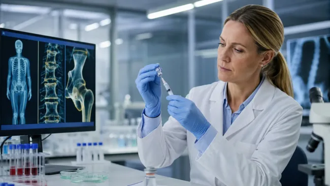 Representative image of bone health biologics research as GlycoNex’s SPD8 Phase III result puts denosumab biosimilar competition, osteoporosis care, and oncology bone disease treatment under sharper focus.