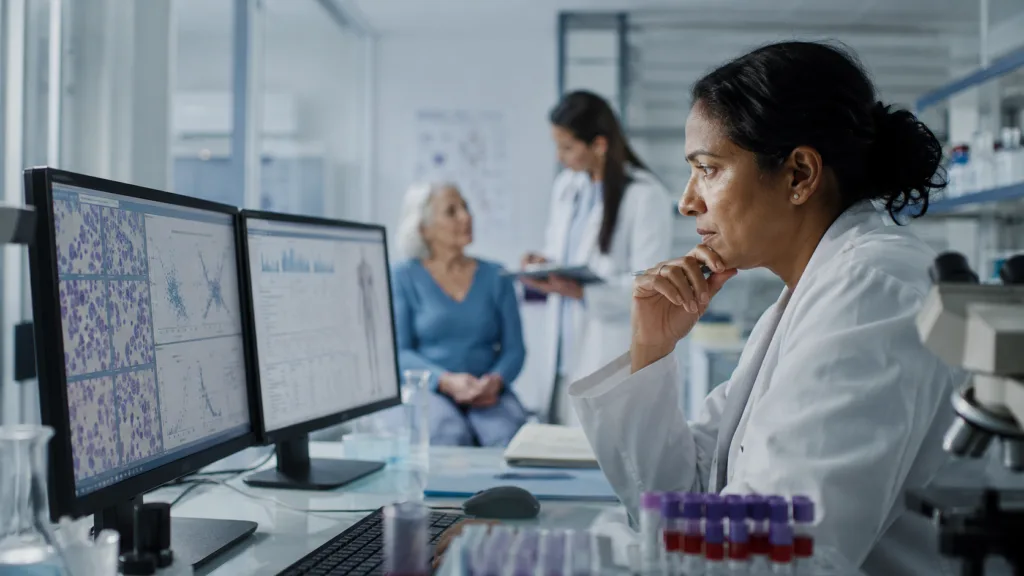 Representative image of immunology research and clinical trial analysis, reflecting Johnson & Johnson’s growing nipocalimab strategy in lupus and Sjögren’s disease.