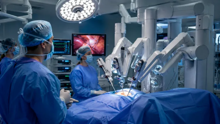 Representative image of a robotic-assisted surgery system in a modern operating room, illustrating how Medtronic’s Hugo expansion filings could intensify competition in U.S. surgical robotics. Medtronic pushes Hugo toward broader U.S. adoption as robotic surgery competition intensifies