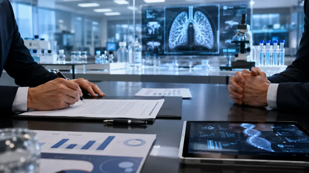 Representative image: GSK’s $10.6 billion Nuvalent deal puts precision lung cancer therapies in focus as Big Pharma races to secure late-stage oncology assets.