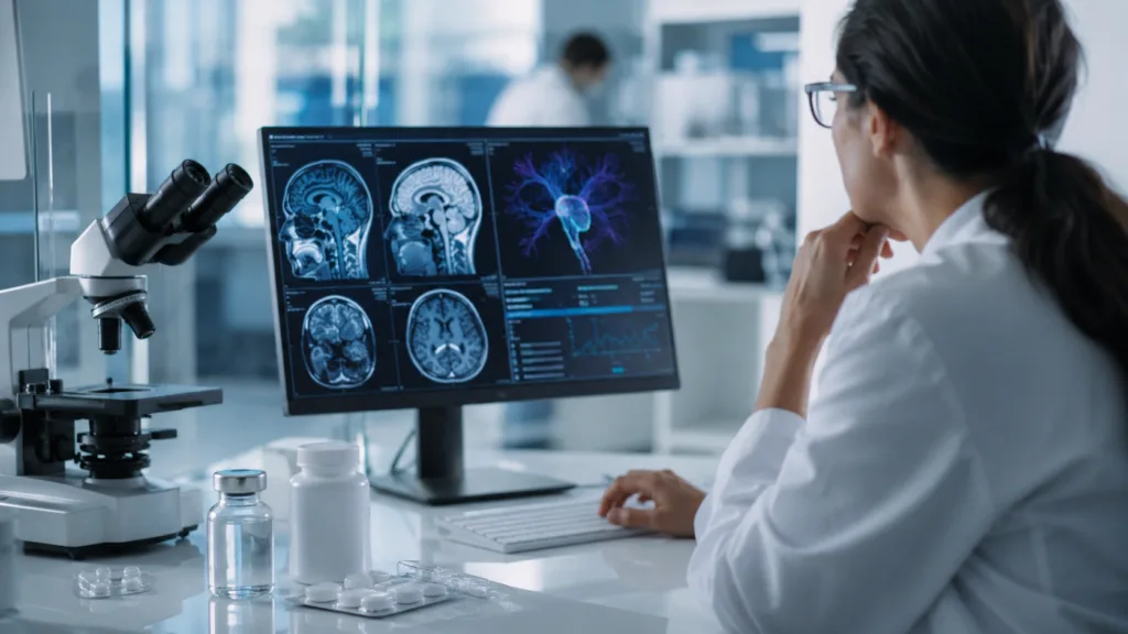 Representative image of neuropsychiatric drug research, as Otsuka Pharmaceutical’s Transcend Therapeutics acquisition puts TSND-201 and rapid-acting PTSD treatment innovation in focus.
