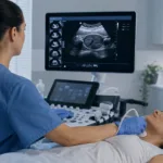 Representative image of an ultrasound exam in a modern imaging clinic, illustrating how Philips’ Elevate Plus FDA clearance could bring AI-enabled workflow support into routine diagnostic ultrasound.