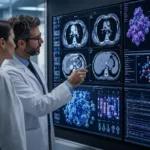 Representative image of oncology researchers reviewing cancer scans and molecular data, reflecting Ranok Therapeutics’ RNK08954 Phase 1a results and the accelerating race to develop KRAS G12D targeted therapies for pancreatic cancer, lung cancer and other advanced solid tumours.
