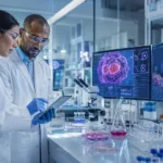 Representative image of researchers working in a modern cell therapy laboratory, reflecting T-CURX’s acquisition of Pantherna Therapeutics and the growing race to advance in vivo CAR-T, mRNA delivery and lipid nanoparticle technologies.