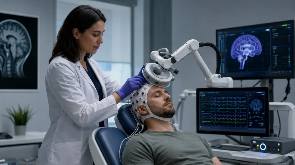 Representative image of EEG-guided brain stimulation as Wave Neuroscience’s MeRT FDA clearance puts biomarker-led PTSD treatment, neuromodulation, and precision psychiatry under sharper focus.