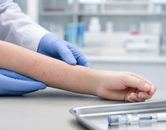 Paediatric atopic dermatitis assessment as Almirall’s Ebglyss label-expansion filing enters European Medicines Agency review. Representative image.