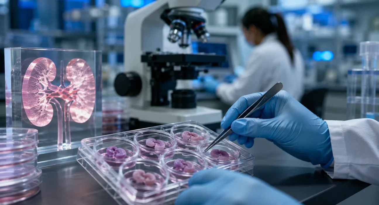 AcroCyte Therapeutics is advancing scalable human kidney organoid research through its ARPA-H-funded RACE programme, targeting new manufacturing capabilities for regenerative medicine and bioartificial kidney development. Representative image.