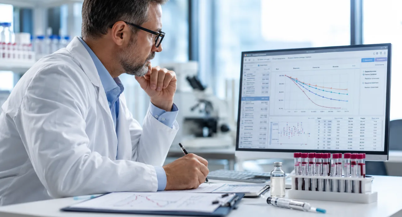 Clinical researchers review Phase 3 data for plozasiran after Arrowhead Pharmaceuticals reported substantial triglyceride reductions and fewer acute pancreatitis events in the SHASTA-3 and SHASTA-4 studies. Representative image.