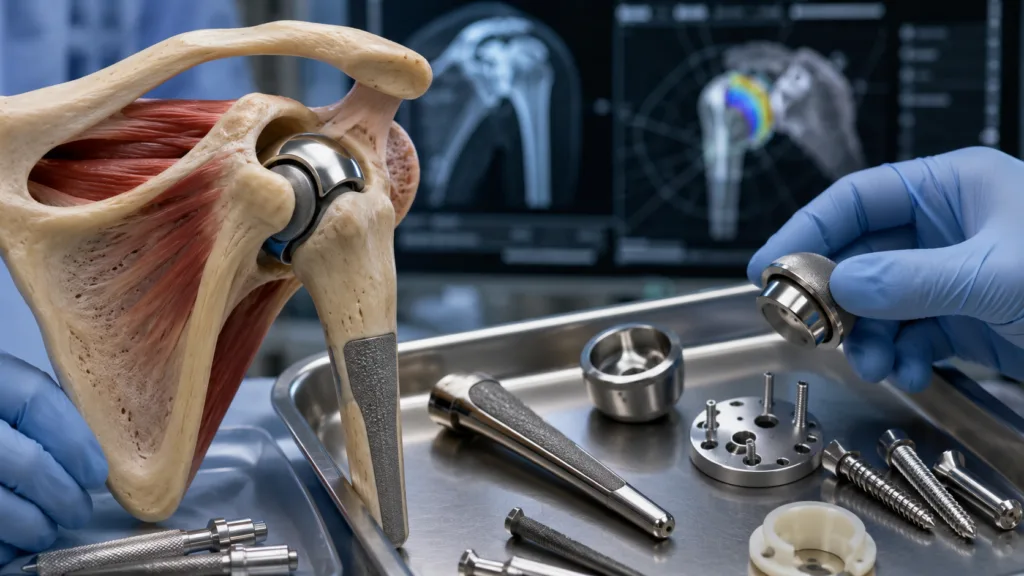 Advita Ortho’s acquisition of Bauer Innovations patent applications could support the development of new glenoid baseplates for complex revision shoulder arthroplasty involving severe bone loss. Representative image.