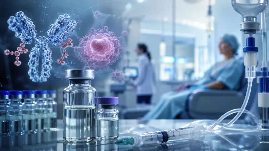 Bio-Thera Solutions has begun Phase 1 testing of BAT8013, an investigational CD25-targeting antibody-drug conjugate being evaluated in patients with advanced solid tumors. Representative image.