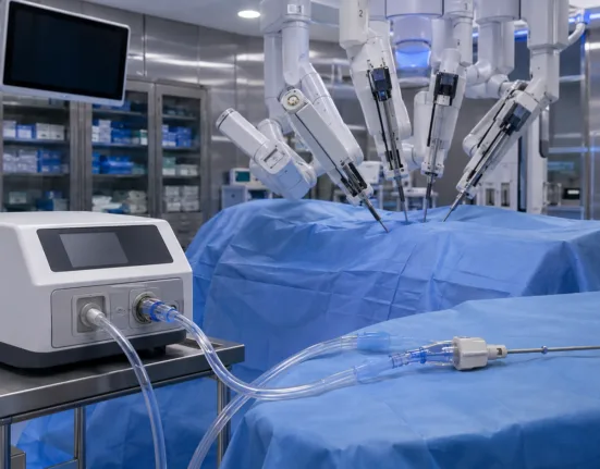 CONMED expands AirSeal Robotic Solution compatibility to Intuitive Surgical’s da Vinci 5 hex cannula, strengthening its position in robotic surgery workflows. Representative image.