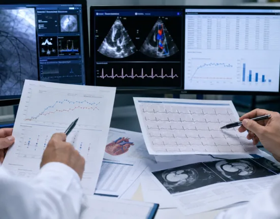 Representative image: Cardiovascular researchers review heart imaging and trial data as Novo Nordisk’s $NVO ziltivekimab lowers inflammation but fails to reduce heart attacks, strokes or cardiovascular deaths in the Phase 3 ZEUS trial.