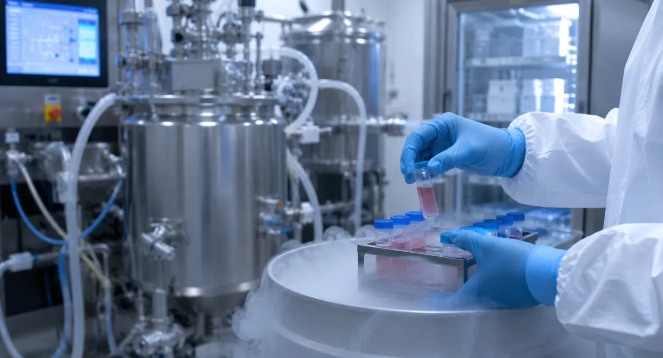 **Representative image:** Sterile bioprocessing and cryopreservation operations illustrate how Repligen Corporation’s $1.5 billion BioLife Solutions acquisition could expand its cell therapy manufacturing capabilities.