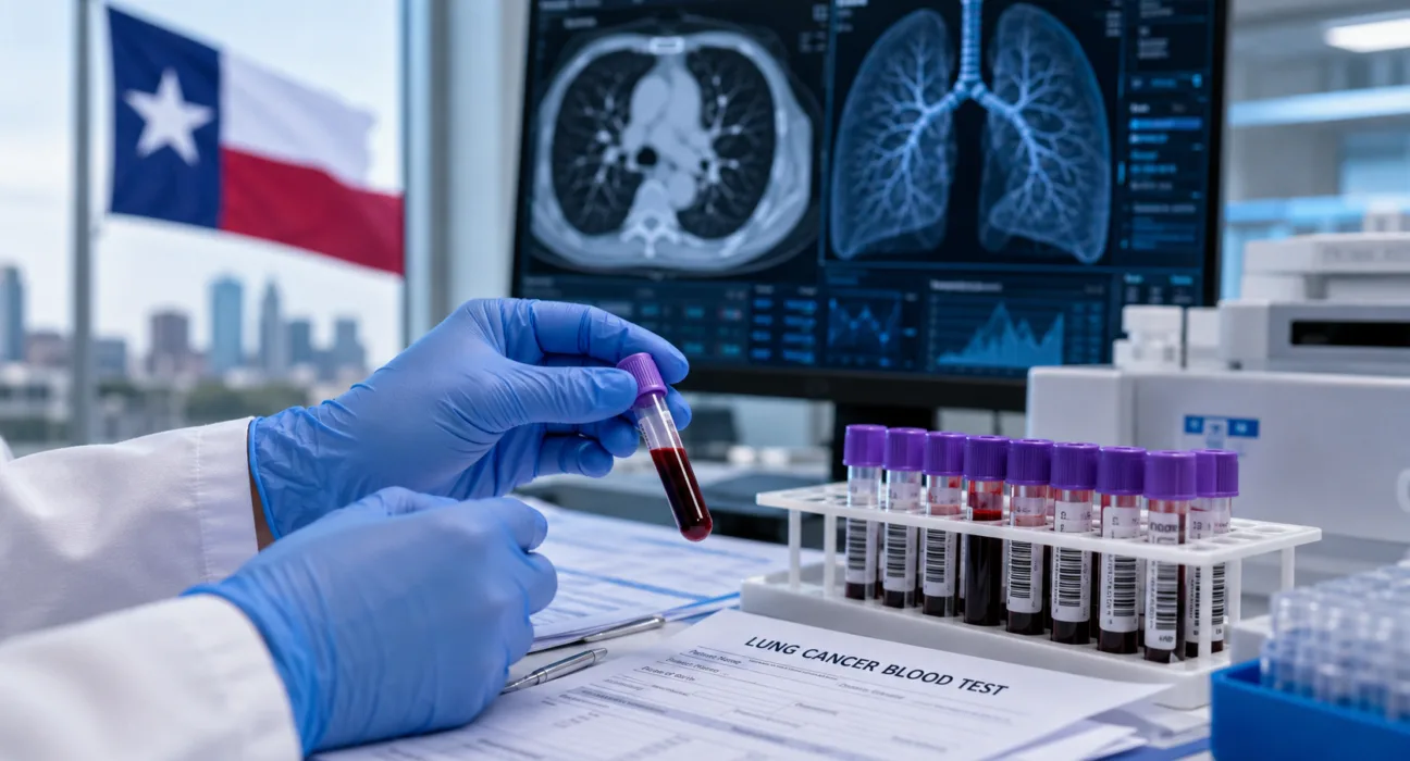 Cizzle Bio’s CIZ1B lung cancer blood test enters a limited commercial rollout across Dallas-Fort Worth and San Antonio, marking a key step in early lung cancer diagnostics. Representative image.