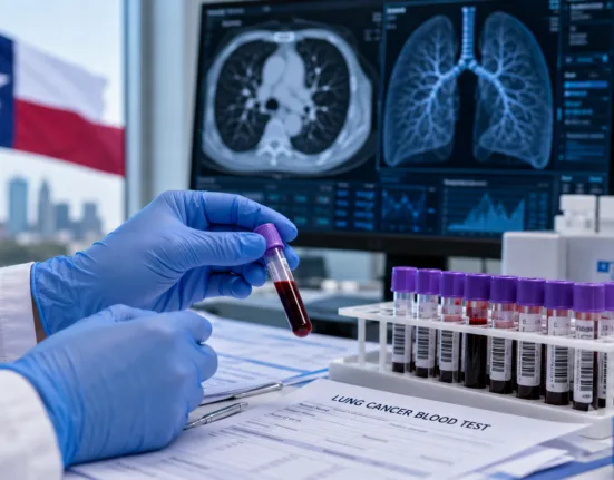 Cizzle Bio’s CIZ1B lung cancer blood test enters a limited commercial rollout across Dallas-Fort Worth and San Antonio, marking a key step in early lung cancer diagnostics. Representative image.