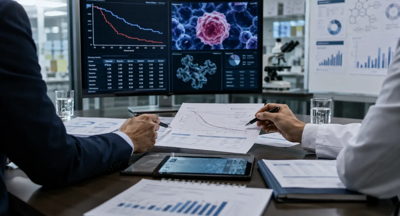 Representative image: Corporate and clinical teams review melanoma trial data as Scancell moves to acquire Neuphoria Therapeutics $NEUP and secure up to $89 million to fund the Phase 3 iSCIB1+ immunotherapy program.