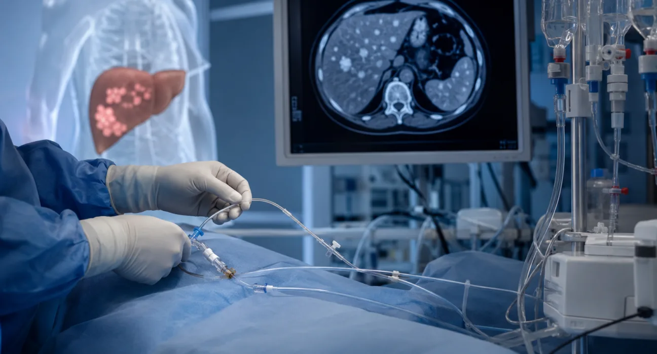 Representative image: Delcath Systems has dosed the first patient in the Phase 2 DELUMA trial evaluating HEPZATO for liver-dominant HER2-negative metastatic breast cancer.
