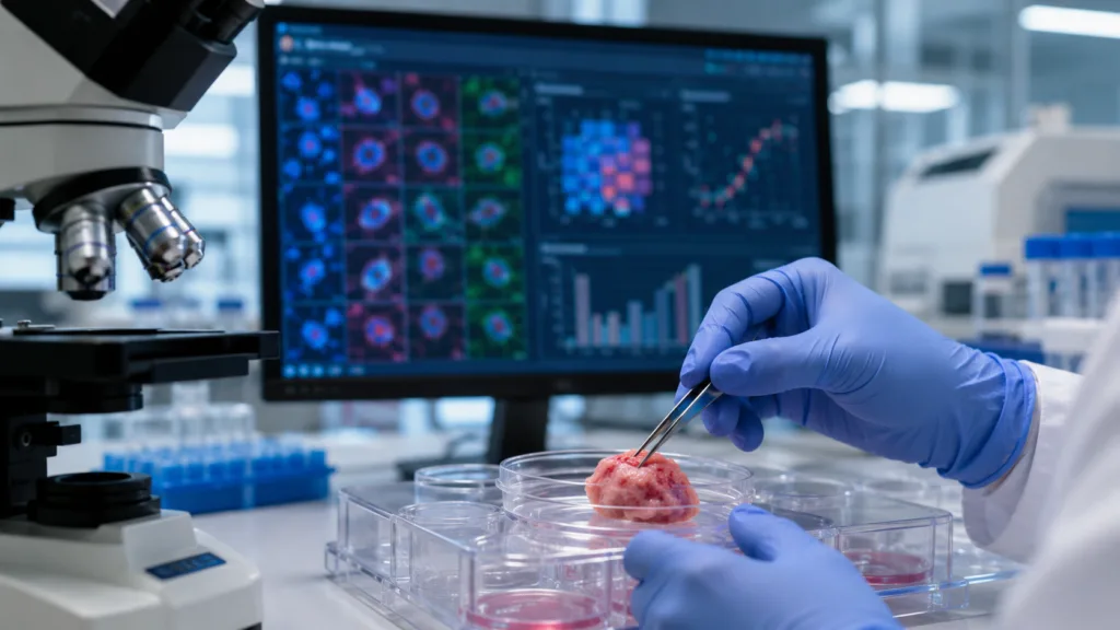 Representative image of live tumour profiling and cytotoxicity testing, illustrating how the Elephas elive platform could expand functional precision oncology beyond immunotherapy into targeted therapy response assessment. Representative image.