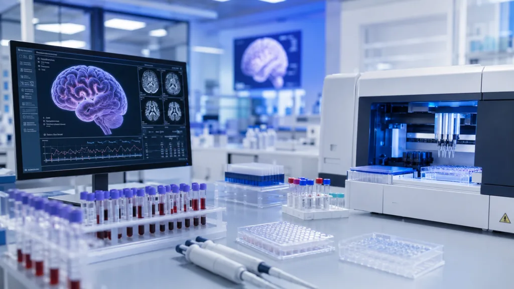 AI-engineered enzymes, automated molecular testing and blood-based Alzheimer’s biomarker analysis illustrate Fapon’s ADLM 2026 strategy to support faster diagnostic development in North America. Representative image.