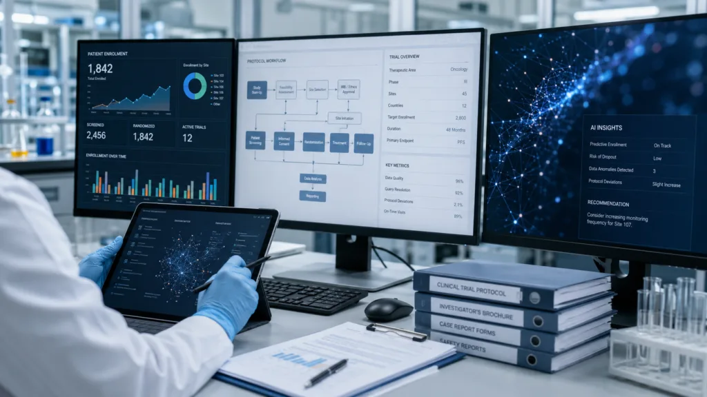 ICON’s collaboration with Anthropic aims to bring Claude-powered artificial intelligence into clinical trial planning, patient enrolment forecasting, protocol optimisation and study monitoring through the Orbis platform. Representative image.