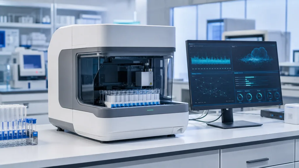 LRE Medical’s connected, AI-ready IVD instrument framework highlights the growing role of cloud connectivity, cybersecurity and remote lifecycle management in laboratory diagnostics. Representative image.