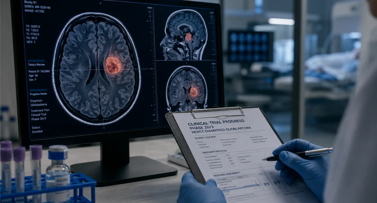 Laminar Pharma’s LAM561 Phase 2b/3 glioblastoma trial has completed its final patient visit, moving the investigational therapy toward a pivotal overall survival readout expected in 2027. Representative image.