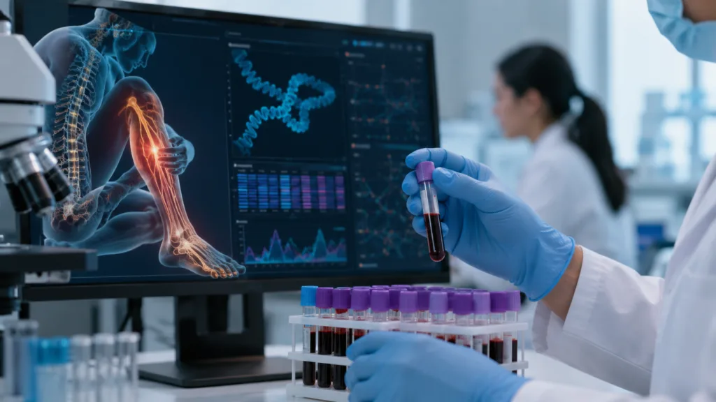 Researchers examine blood-based RNA biomarkers that could eventually support more objective assessment and treatment monitoring for neuropathic pain, as Lilac Biosciences and Soin Neuroscience outline a translational testing roadmap. Representative image.