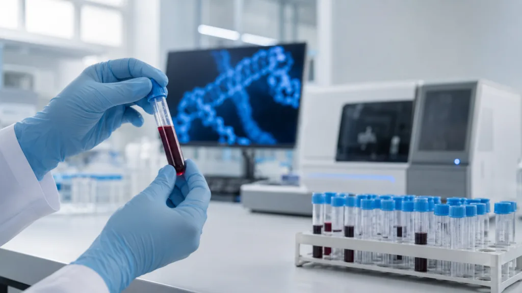Representative image: Advanced blood-based molecular residual disease testing illustrates Natera’s Signatera expansion in Europe following IVDR certification across multiple cancers.