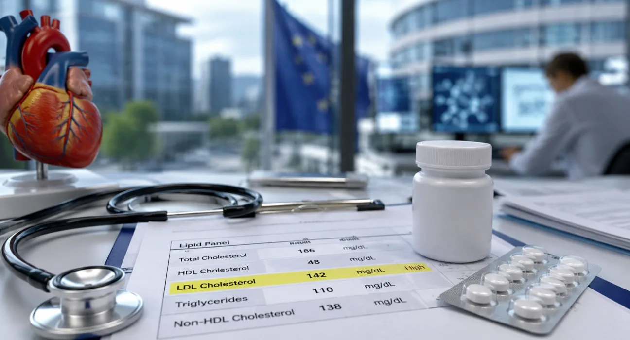 NewAmsterdam Pharma and Menarini Group have moved Ubeslo and Evlarco closer to European authorization after receiving a positive CHMP opinion for the obicetrapib cholesterol treatments, although final European Commission approval and cardiovascular outcomes data remain crucial. Representative image.