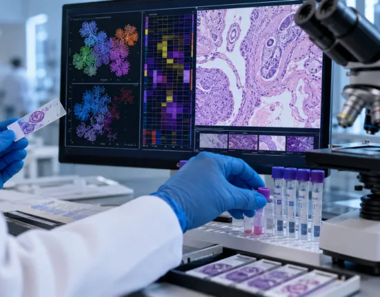 One Biosciences’ FFPE single-cell tumour profiling research highlights how routine pathology samples could support deeper analysis of cancer cells, immune populations and the tumour microenvironment across multiple cancer types. Representative image.