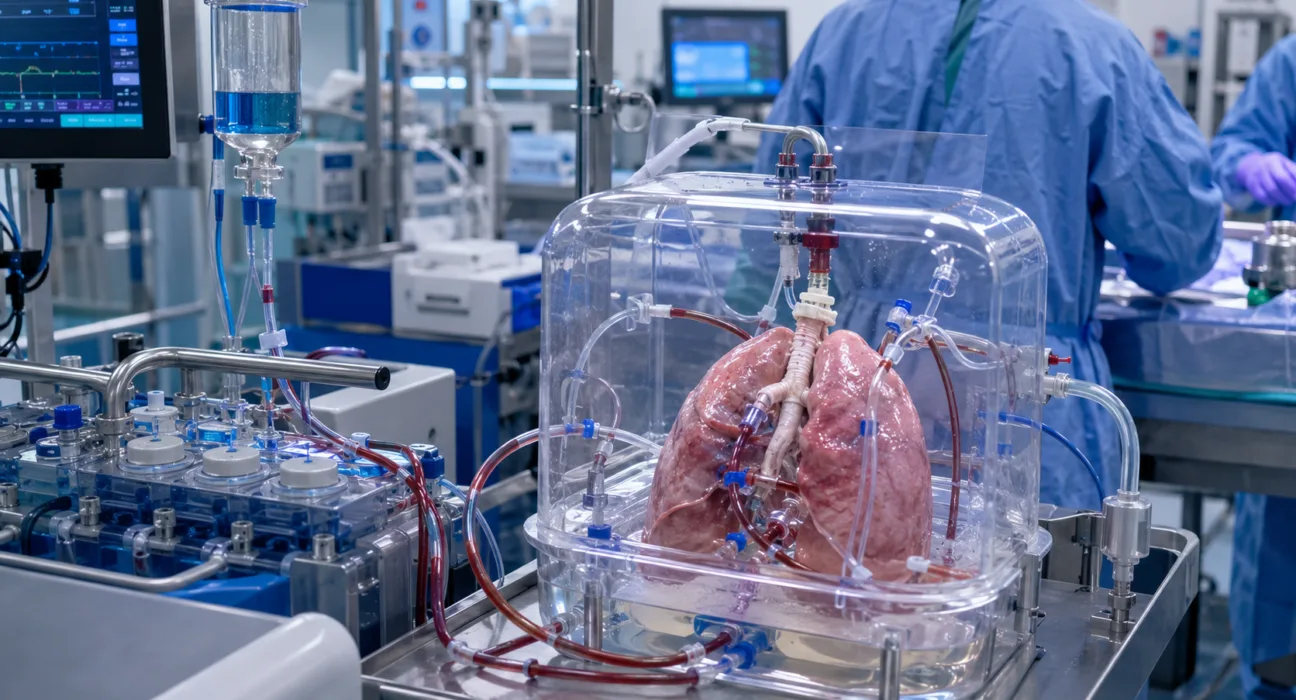 Representative image of an ex vivo lung perfusion system, reflecting OneLegacy’s new Western U.S. EVLP center developed with XVIVO Perfusion AB and Perfusion Solution to support donor lung assessment and transplantation.