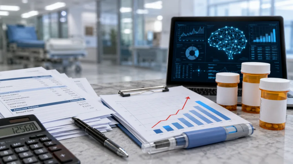 Rising GLP-1 drug spending, hospital inflation, artificial intelligence-assisted medical coding and surprise billing arbitration are expected to push employer health plan costs toward a 15-year high in 2027. Representative image.