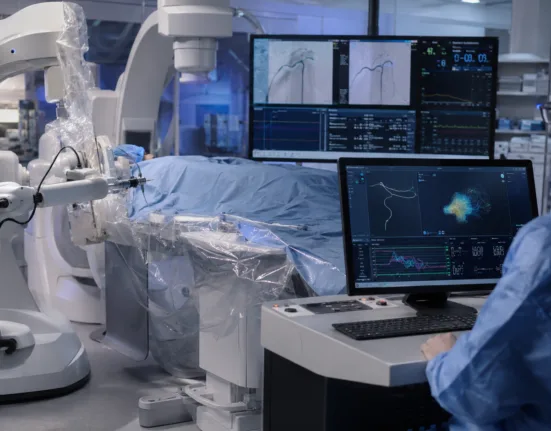 Sentante’s CE-marked endovascular robotic platform combines catheter control, force sensing, medical imaging and procedural data capture to build a foundation for future physical AI-assisted vascular interventions. Representative image.