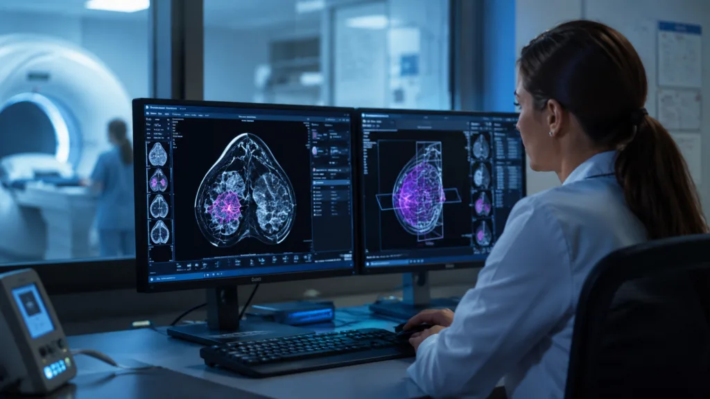 SimBioSys and Ferrum Health are expanding access to TumorSight Viz, an FDA-cleared AI platform designed to support breast cancer surgical planning using three-dimensional MRI visualisation. Representative image.