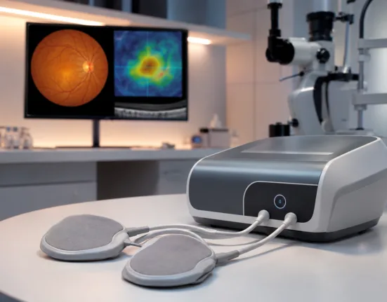 i-Lumen Scientific begins U.S. pivotal testing of its noninvasive microcurrent therapy to determine whether it can improve vision in patients with dry age-related macular degeneration. Representative image.