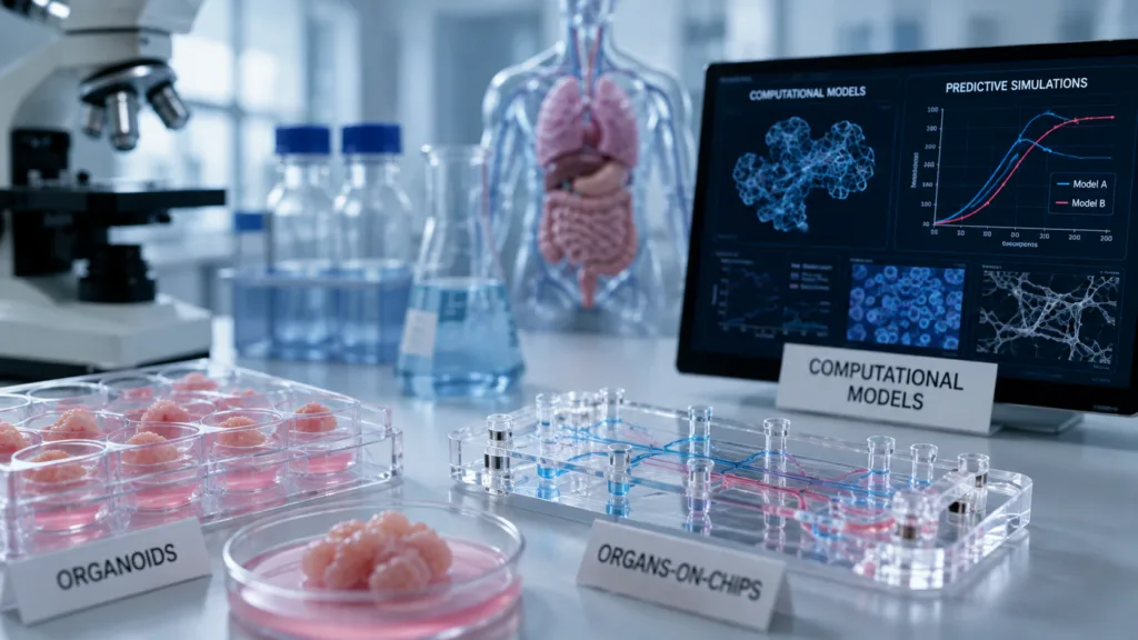 FDA is encouraging organoids, organs-on-chips and computational models as alternatives to some animal studies, but reproducibility, validation and the challenge of replicating whole-body biology still limit their ability to replace traditional preclinical testing one for one. Representative image.