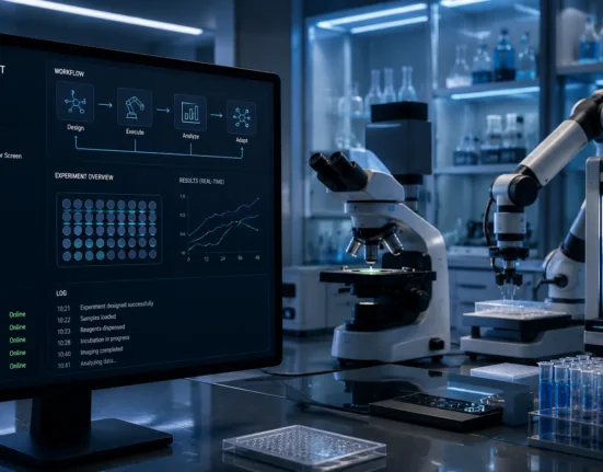 Artificial intelligence agents could reshape drug discovery by directly controlling microscopes, liquid handlers, robotic arms and other laboratory equipment, creating a pathway toward autonomous labs that can design, execute and refine experiments around the clock. Representative image.