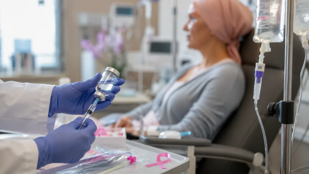 Akeso advances its breast cancer pipeline as the Phase II AK146D1 study evaluates the TROP2/Nectin-4 bispecific ADC in combination with ivonescimab in advanced HER2-negative breast cancer. Representative image.