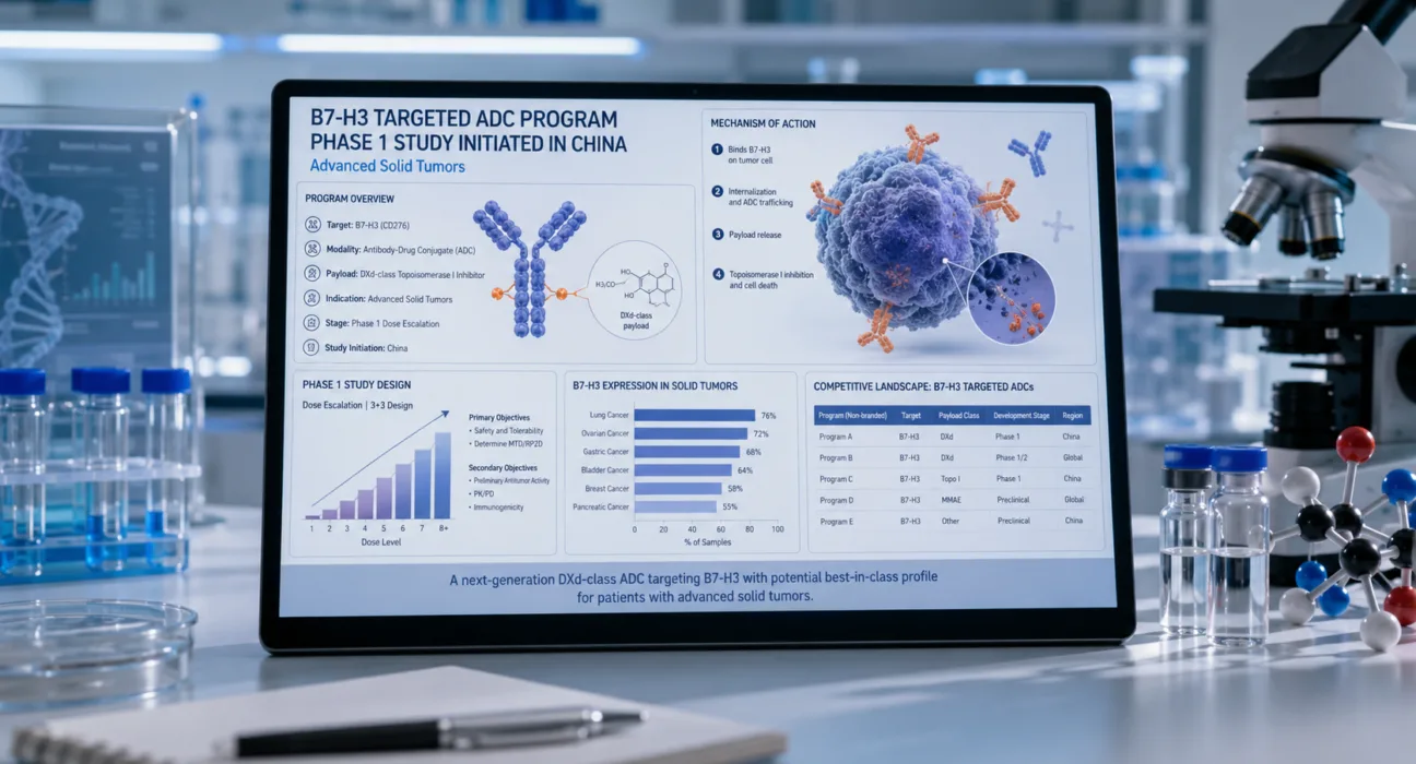 China has cleared Akeso’s AK157D1 for Phase 1 testing in advanced solid tumors, adding a DXd-class B7-H3 antibody-drug conjugate programme to an increasingly competitive oncology target already attracting late-stage ADC development. Representative image.