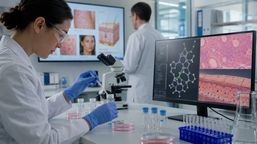Almirall’s collaboration with CrystalO targets novel ion-channel small molecules for medical dermatology, expanding the company’s drug discovery strategy and early-stage dermatology pipeline. Representative image.