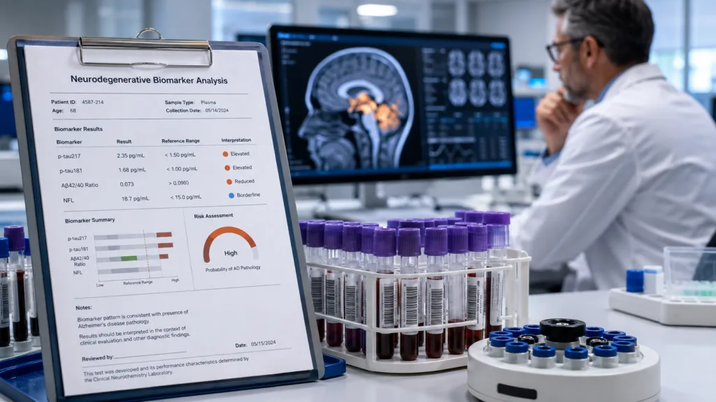 Alzheimer’s blood tests are moving into clinical practice as biomarkers such as phosphorylated tau improve diagnostic accuracy, but assay differences and laboratory quality could determine how widely the technology is trusted. Representative image.