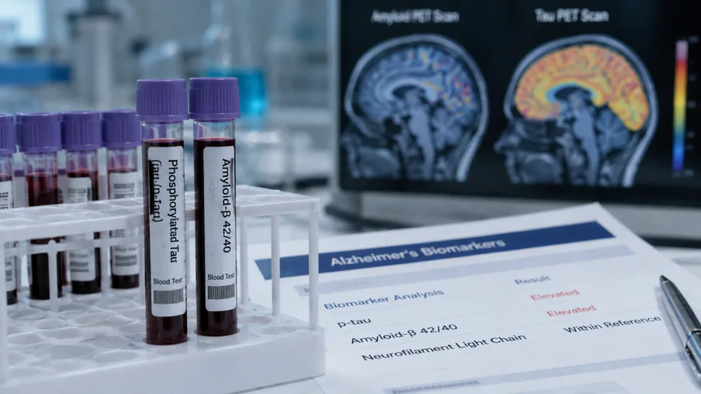 Alzheimer’s blood tests measuring phosphorylated tau and amyloid-related biomarkers can detect Alzheimer’s-associated brain pathology with high accuracy, potentially reshaping diagnostic pathways while raising an important distinction between biomarker detection, population screening and a complete dementia diagnosis. Representative image.