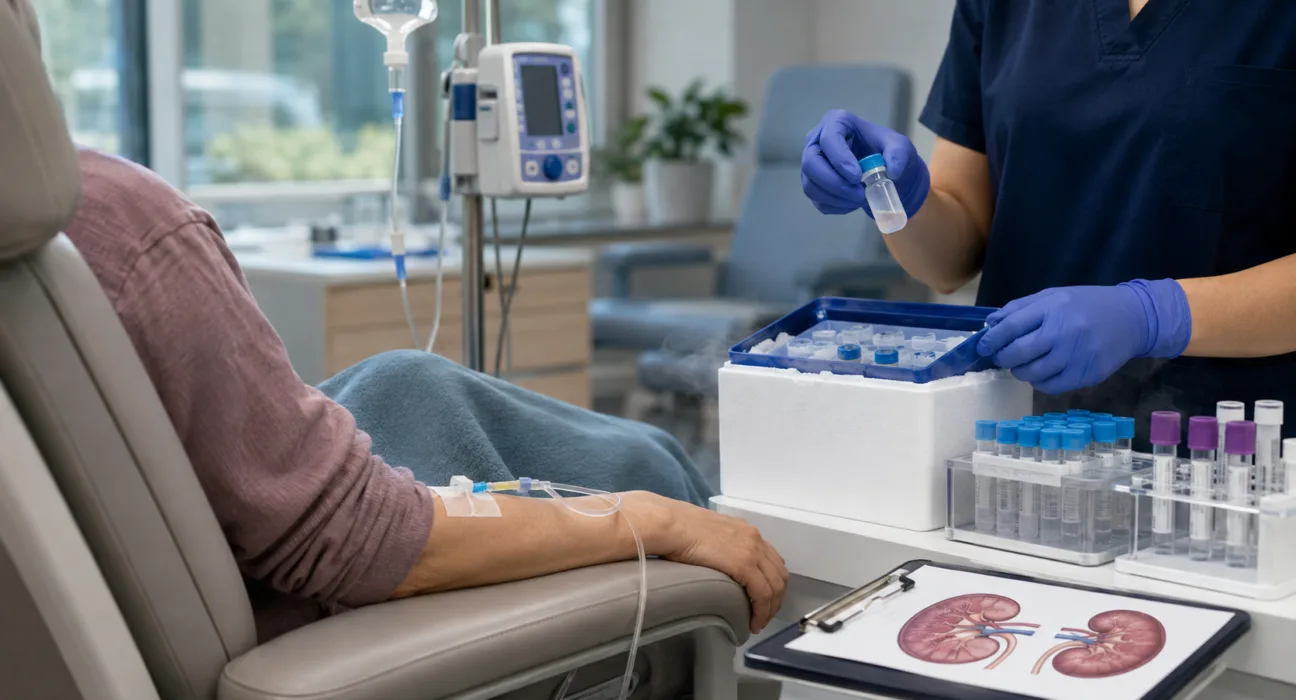 A representative image illustrating Fate Therapeutics’ FT819 lupus nephritis program as the off-the-shelf CAR T-cell therapy enters the potentially registrational RECLAIM-LN Phase 2 trial with outpatient same-day dosing.