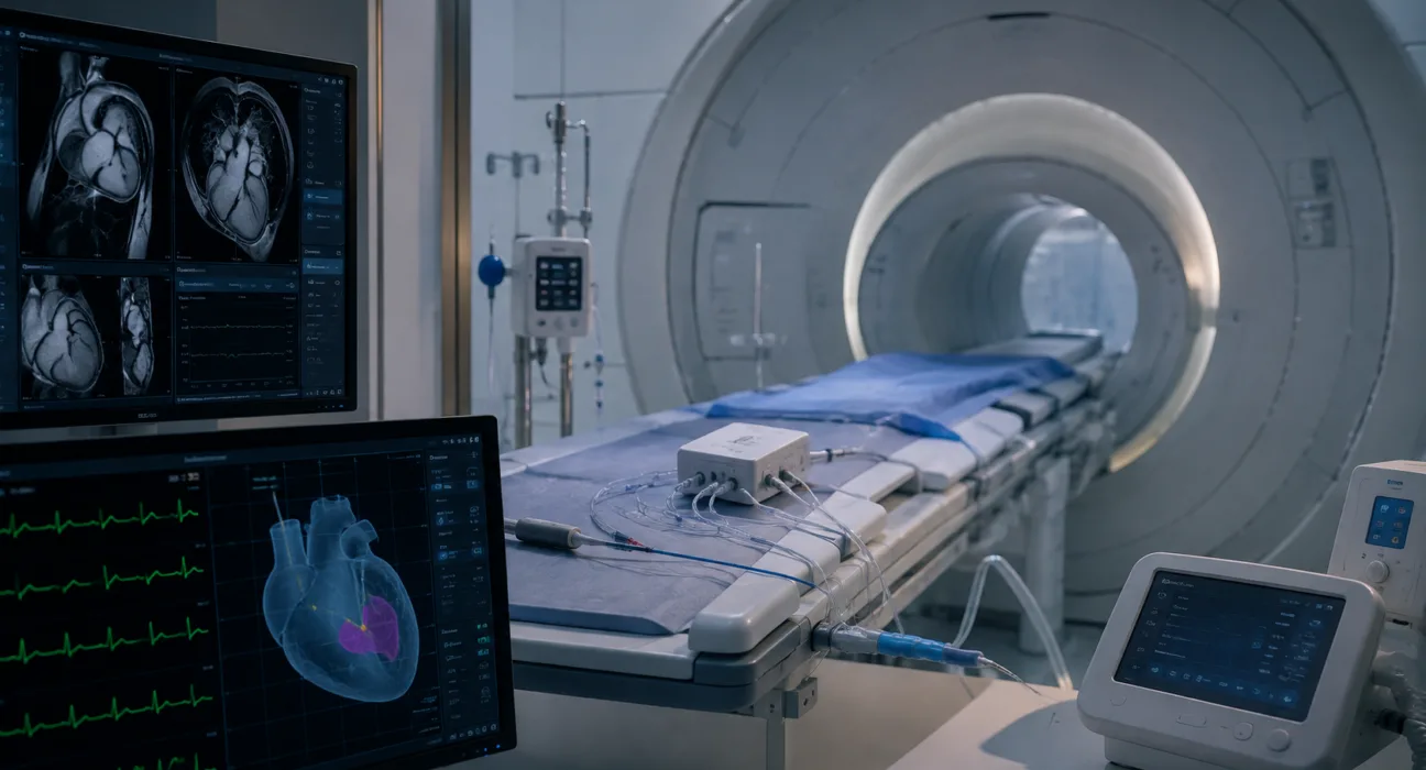 Interventional MRI technology is bringing cardiac procedures into the 1.5-tesla MRI environment, advancing efforts to replace indirect X-ray guidance with real-time tissue visualization during complex heart interventions. Representative image.
