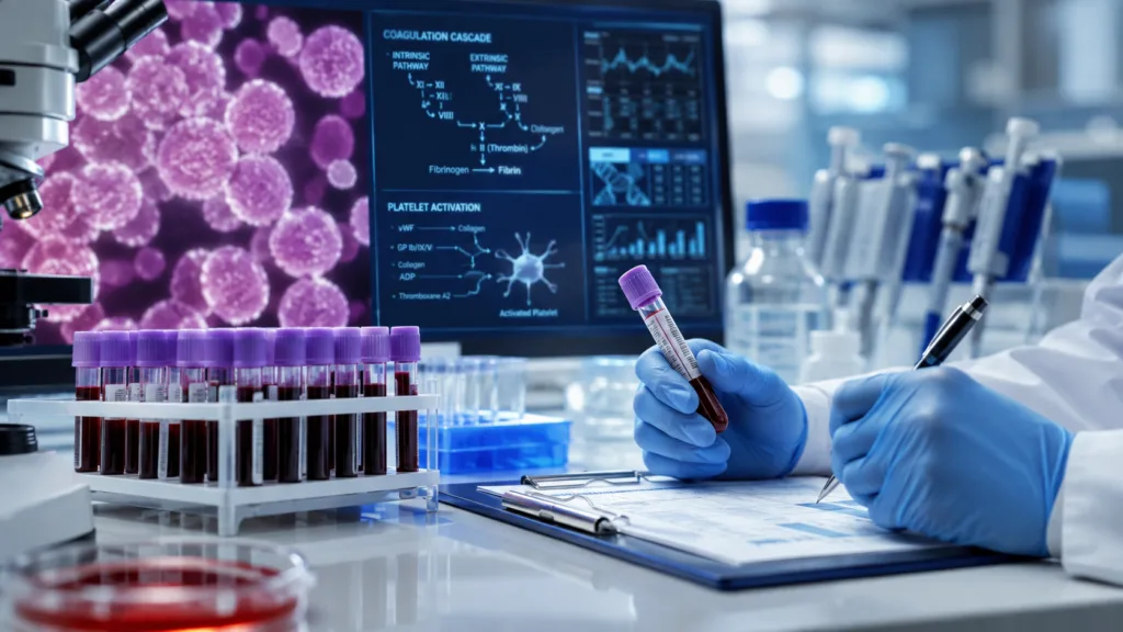 A representative image illustrating Hemab Therapeutics’ sutacimig research as the once-weekly therapy moves toward a pivotal Phase 3 trial after sustained reductions in bleeding among patients with Glanzmann thrombasthenia.