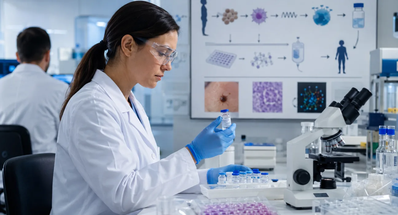 NTx Bio’s RNA manufacturing technology supports Baylor College of Medicine’s production workflow for Diakonos Oncology’s DOC1021 personalized cancer vaccine in a Phase 1/2 refractory melanoma trial, highlighting the manufacturing challenge behind patient-specific cancer immunotherapies. Representative image.