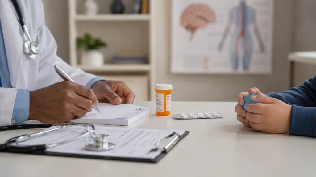 A representative image illustrating Teva Pharmaceutical Industries’ ecopipam program as the FDA grants Priority Review for the investigational pediatric Tourette syndrome treatment following positive Phase 3 relapse-prevention data.
