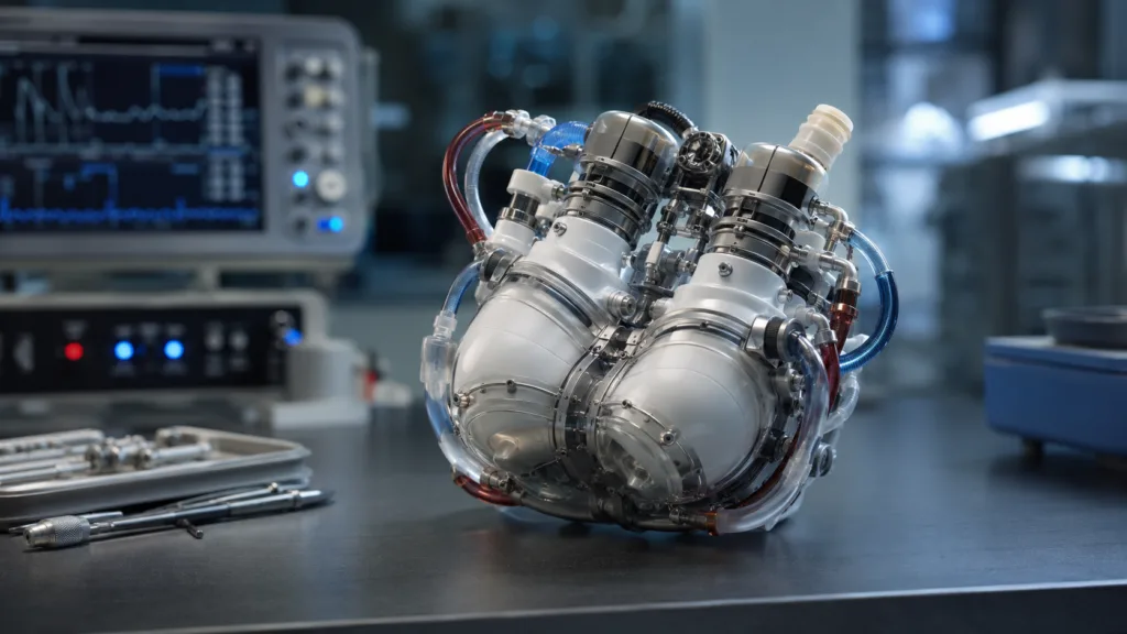 Picard Medical unveils the Emperor Total Artificial Heart architecture, an electromechanical system designed to advance SynCardia technology beyond external pneumatic support. Representative image.