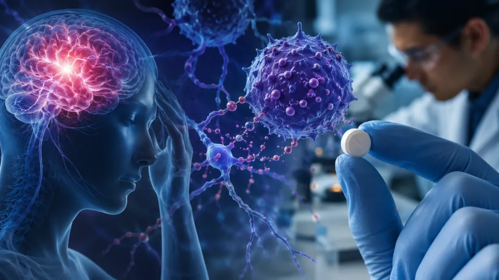 Evommune’s investigational oral MRGPRX2 inhibitor EVO756 enters a Phase 2b migraine prevention trial, testing a new neuroimmune approach after the programme’s urticaria setback. Representative image.